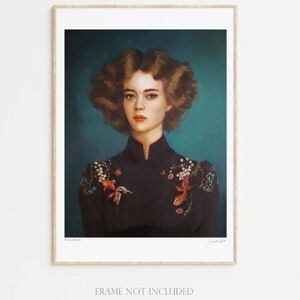 JANET HILL Comet And Ornada Art Print with Floral Details Canadian Artist